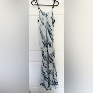 Liberty Sage Tie Dye Faux Silk Maxi Dress